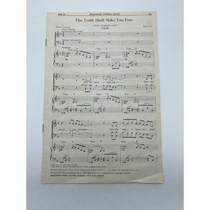 Broadman Choral Music The Truth Shall Make You Free 4565-36 Sheet Music 1972